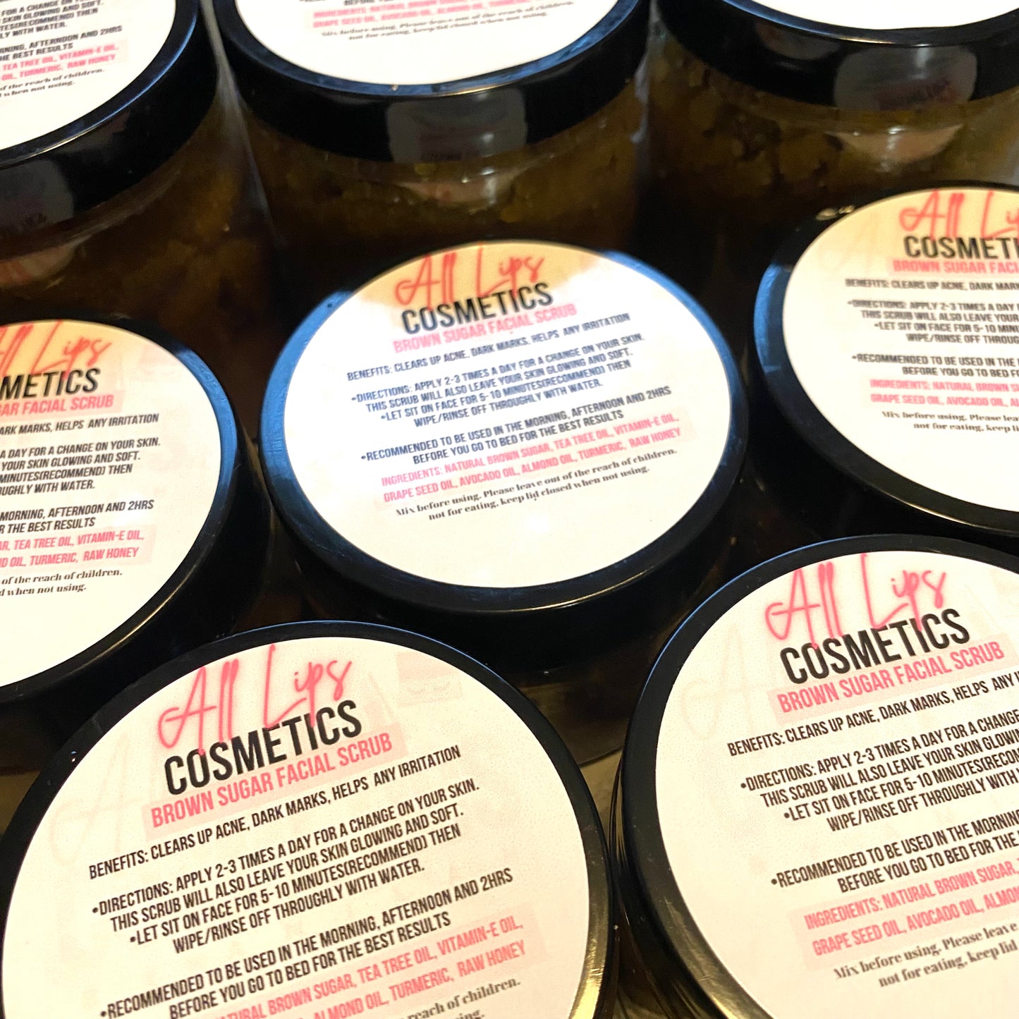 Brown sugar facial sugar scrub